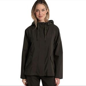 Women's LOLE Lachine Hooded Rain Jacket, olive,XL NWT